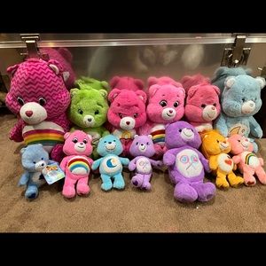 Very large bundle of care Bears. Sizes range from 16 inches to 8 inches